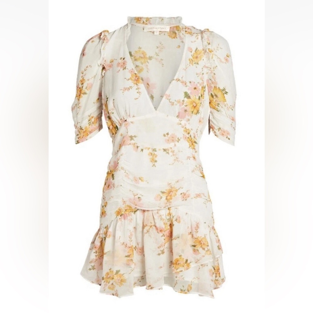 Loveshackfancy Arlo Mini Dress Sunshine Yellow Silk Size US 2 / XS - Picture 2 of 5